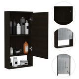 Mariana Medicine Cabinet, One External Shelf, Single Door Mirror Two Internal Shelves -Black B20091945