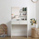 ZNTS Vanity desk with mirror, dressing table with 2 drawers, white color 74296764