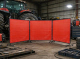 6x6 ft 3-Panel Welding Screen, Flame-Resistant Vinyl Welding Curtain with Frame & 12 Swivel Wheels 15587588