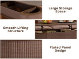 Fluted Lift Top Coffee Table with Hidden Compartment, Wooden Center Table, Modern Oval Lift Tabletop 32995757