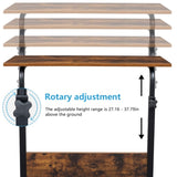 ZNTS [Old code:23373712]Rolling & Height adjustable P2 15MM Chipboard & Steel Side Table with Baffle 38873467