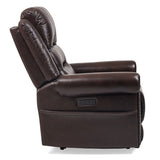 ZNTS Lazell Leather with Nailhead Double Power Recliner - Power Heardrest - Typy C - USB -Side Pocket 1911181606