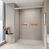 56-60 in. W x 72 in. H Double Sliding Shower Door, Semi-frameless Bypass Bathroom Sliding Door with W1573P239437