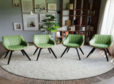 A set of 4 dining chairs, medieval modern kitchen dining chair, PU decorative chairs with black 48388254