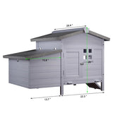 Outdoor Free-Range Wooden Chicken Coop with Asphalt Roof, Leak-Proof Pull-Out Tray, Secure Predator W773P332358