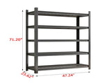 Garage Five Story Shelf, Capable Of Accommodating 2500 LBS, Adjustable Metal Shelf, Black, Requires 50733634