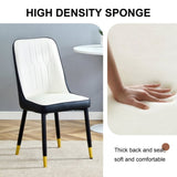 Modern Two-Tone PU Dining Chairs - White and spliced chairs With Gold Decorated Legs.White and W1151P217981