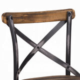 Antique Black Finish Metal Frame Vintage Style Bar Chair 1pc Wooden Seat Dining Furniture B2741P325719