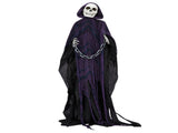 6ft Halloweenations Outdoor Life Size Animatronics Grim Reaper with Chain, Sound-Actived Party 38266016