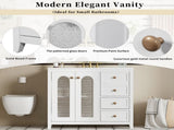 36.02-inch bathroom vanity with two soft-close doors, adjustable shelves and three drawers N729P184710K