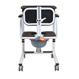 Patient Lift Transfer Chair, Bathroom Wheelchair w/180&deg Split Seat and Potty 83445662