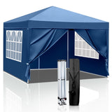 ZNTS 3 x 3m Two Doors & Two Windows Practical Waterproof Right-Angle Folding Tent Blue 68801768