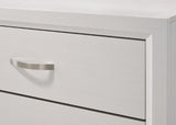 Contemporary 2-Drawer Nightstand End Table White Finish Two Storage Drawers Metal Handles Bedroom B011P159822