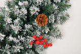 24in Pre-lit Battery Powered Christmas with Remote, Lighted Snow Flocked Artificial Xmas 84305804