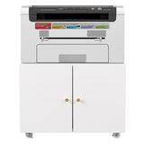 Office furniture Copier Cabinet white 2 door steel copier stand mobile pedestal file Printer Stand W124757932