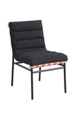Lahni Black Boucle Fabric Set of 2 Dining Chair with Black Iron Legs B061P234544