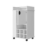 Farson Bar Cart with 2-Side Shelf, 6-Built In Wine Rack and Casters B128P176135