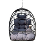 ZNTS Swing Hammock Egg Basket Chairs Without Stand Indoor Outdoor, UV Resistant Cushion Hanging Chair, W2707P184373