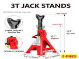 Floor Jack, 2 Ton Low Profile Floor Jack, 3t jack stand Tire Repair Kit L-Wrench Heavy Duty Steel W1239P194424