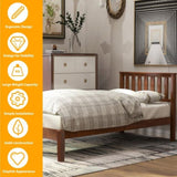 ZNTS Wood Platform Bed with Headboard/Wood Slat Support.Twin WF191770AAD