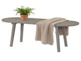43 Inch Farmhouse Style Gray Wooden Bench, Scratch-Resistant Waterproof Dining Room Bench for 2 99405243