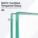 56"-60"W*72" H Semi-Frameless Double Sliding Shower Door, Bypass Shower Door, 1/4" Thick SGCC W2813P296494
