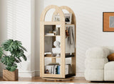 Rotating Bookshelf 4 Tier Small Corner Bookshelf for Small Spinning Bookcase with DIY PegBoard 41590521
