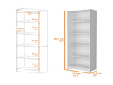 White 5-Shelf Bookcase B062P175157