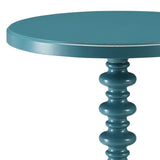 Teal Round Wooden Side Table B062P185709
