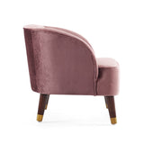 Upholstered Barrel Accent Chair With Wooden Legs N768P175907B