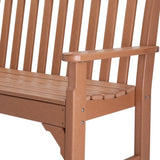 49in Vertical Backrest Teak Color HDPE Bench 56728345