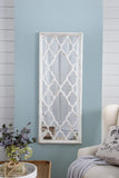 24" x 60" Distressed White Floor Mirror, Full Body Mirror for Bathroom Bedroom Living Room W2078126756