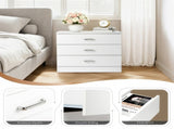 3-Drawer P2 Particleboard Bedside Table with Melamine Finish Drawer Cabinet Lockers 90528915