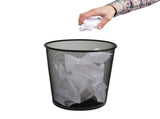 Mesh Trash Can, Set of 3, Waste Paper Basket, Metal, 11.5"L x 11.5"W x 13.75"H, Black 76567002