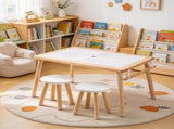 Toddler Sensory Table and Chairs Set with 2 Stools, 2 Storage Bins & Paper Roll Holder, 77839634