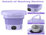 8L Foldable Mini Washing Machine,Portable Compact Washer with 3 Adjustable 20610168