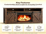 Rotten Wood Finish Fireplace TV Stand, 147.5*39*76cm, Embossed Particle Board with Melamine Foil, 46705287