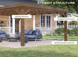 Old 82591044 10' x 12' Outdoor Wooden Pergola, Grape Vine Gazebo for Garden, Patio, Backyard & 67076176