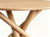 Modern Round Side Table with Crossed Metal Legs, 23.6" Small Accent End Table with Adjustable Feet, 48245922