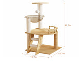 41.3" Modern Cat Tower, Wood Cat Tree Tower for Indoor Cats, Cat Treewith Sisal-Covered Scratching 42901436