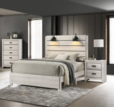 1pc Rustic Contemporary Chest Beige White Finish Five Storage Drawers Wooden Bedroom Furniture B011P230843
