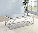 Evelyn - Mirror Top Cocktail Table - Gray B081P157777