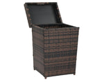 With Top Cover Iron Frame Rattan Trash Can Brown Gradient 87596867