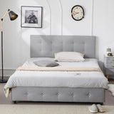 Upholstered Full Platform Storage Bed Frame with 4 Drawers, Adjustable Headboard with Button Tufted 62477493