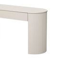 TREXM Entryway Table with Fluted Design, Modern Console Table with Storage, Oval Top and 2 Drawers N715P233435A