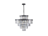 (Same as W1340P188535/L5002-600-B) 24" Luxury Crystal Chandelier with Black Finish Elegant W1340P189339