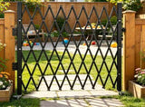 7.25 ft H x 7.8 ft W Single Folding Security Gate, Accordion Gate with 360&deg Rolling Casters and 82023092