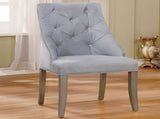 Set of 2 Flannelette Upholstered Dining Side Chair in Silver and Light Gray B016P156209