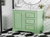 30-Inch bathroom vanity cabinet with ceramic basin, 3 drawers and adjustable shelves N729P176237L