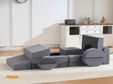 14 PCS Modular Kids Play Couch, Child Sectional Sofa, Versatile Toddler Soft Building Blocks Sofa W3523P450127